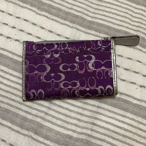 Purple Sparkle Coach Mini Wallet